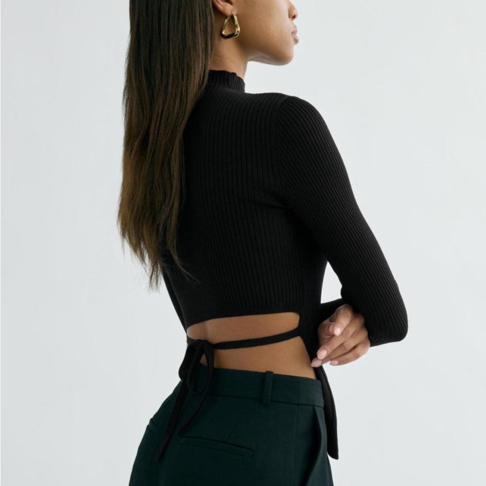 Aritzia Babaton Sculpt Knit Tie-back Longsleeve